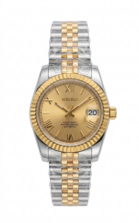 SEIKO DATE JUST DOS TONOS GOLD|CHAMPAGNE