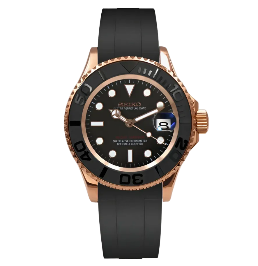 SEIKO YACHT MASTER| ROSE GOLD- BLACK