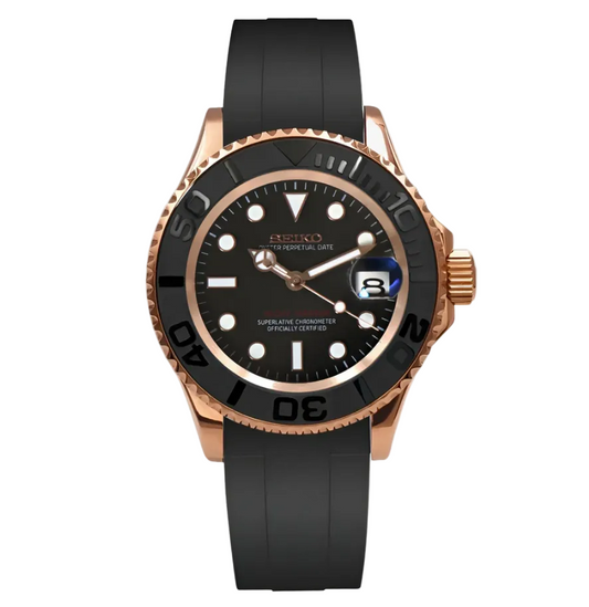 SEIKO YACHT MASTER| ROSE GOLD- BLACK