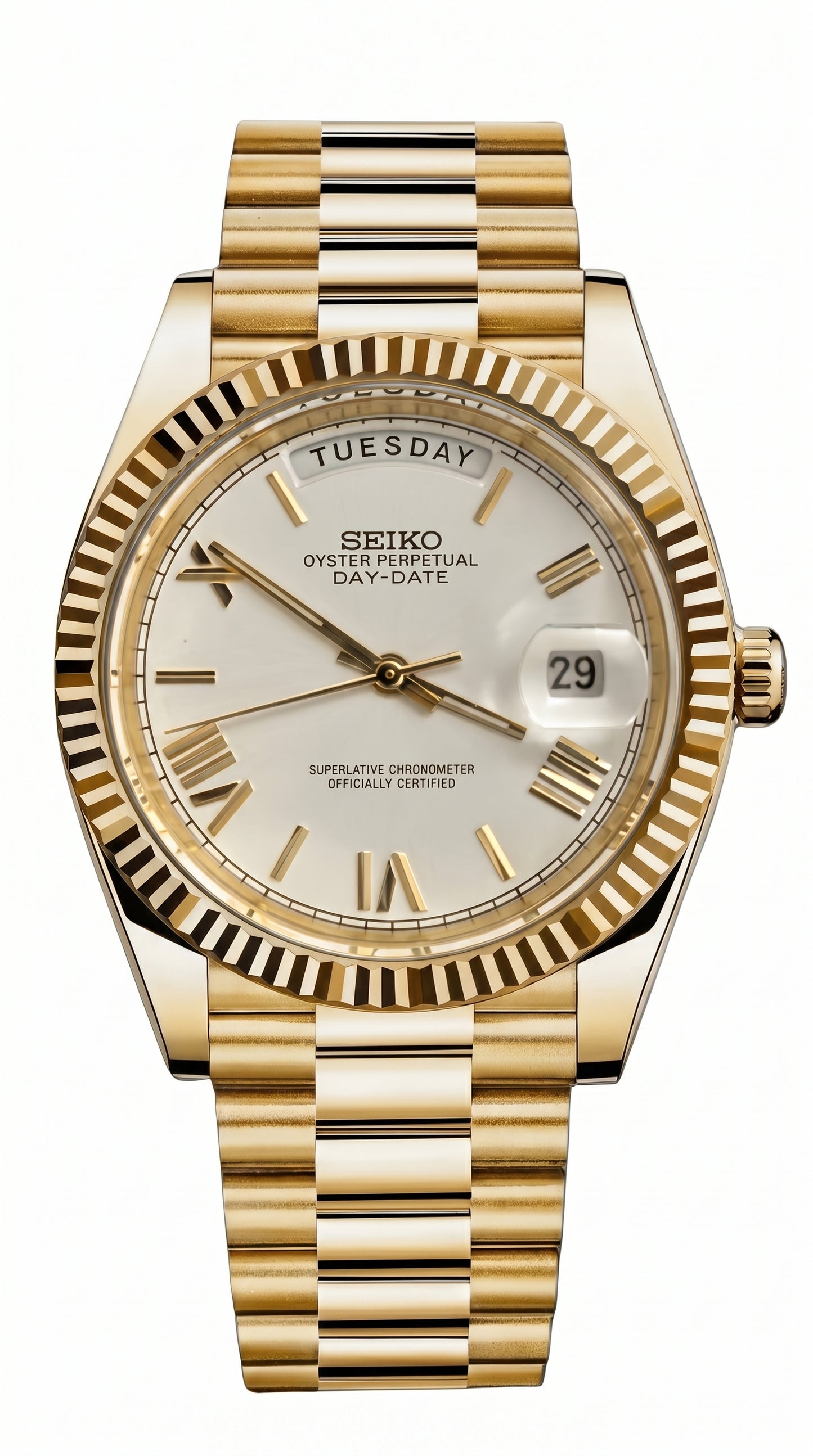 SEIKO DAY DATE GOLD ROMAN.